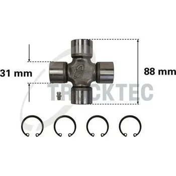 Hřídel nápravy Kloub, kloubový hřídel TRUCKTEC AUTOMOTIVE 02.34.012