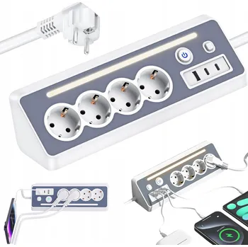 Napájecí kabel Prodlužovací Kabel Bedee 1,5 m 4 ks šedý