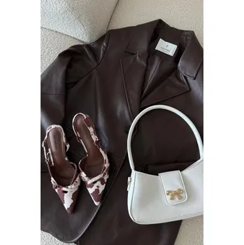 Dámské lodičky Dámské lodičky s odkrytou patou a pásky Ravira – bílo-hnědé Velikost: 40