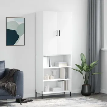 přebalovací pult a komoda Skříň highboard bílá 69,5 x 34 x 180 cm kompozitní dřevo Bílá3196075