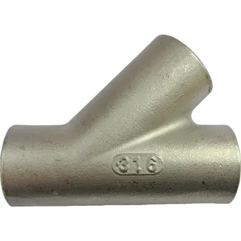 Instalatérský materiál T kus nerezový 45°, NEREZ závitový - vnitřní závity - INOX - 3/4" TYP307B