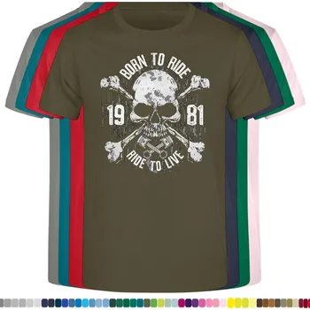 Pánské oblečení levne-bavlnene-tricko-potisk-1981-chopper Barva: Khaki, velikost: S