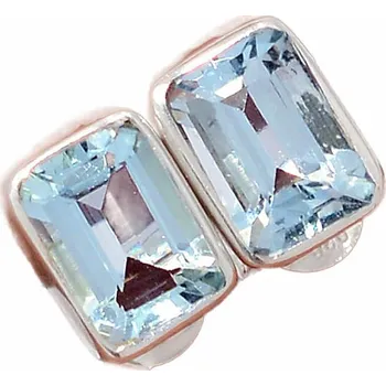 Náušnice Akvamarín broušený náušnice pecky stříbro Ag 925 E115 0,5 cm, 1,6 g