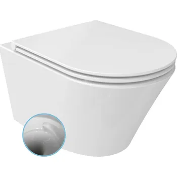 SAPHO PACO závěsná WC mísa, Vortex Rimless, 36x53cm, bílá PZ1012V