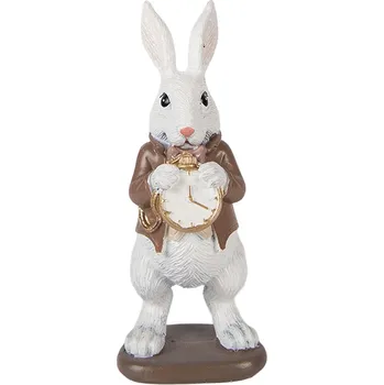 Clayre & Eef - Dekorativní figurka králíka s hodinami 6PR5970
