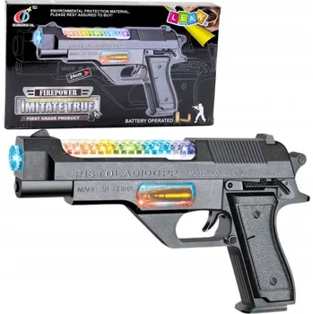 Zbraň Pistole na baterie Barevná světla Zvuky 24 cm