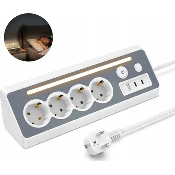 Napájecí kabel Prodlužovací Kabel lišta Bedee 1,5 m 4 ks bílá