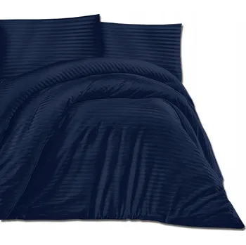 Povlečení POVLEČENÍ BAVLNĚNÝ SATÉN TMAVĚ MODRÉ 180X200 CM