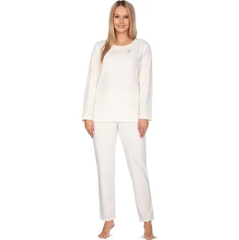 Dámské noční prádlo Dámské pyžamo Regina 652 dlouhé/r froté S-2XL ecru XXL