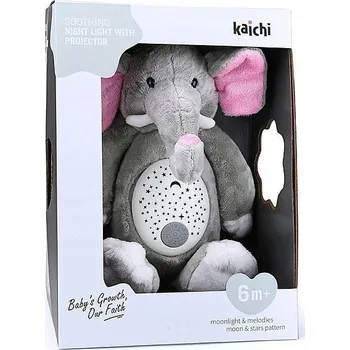 plyšák Slon s projektorem a zvukem - hrací skříňka, na baterie 34x25x18,5cm