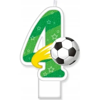 Dortová svíčka Svíčka číslice s fotbalovým míčem číslice 4 čtyři
