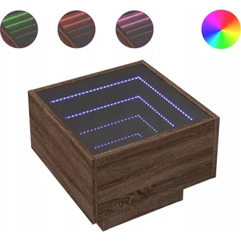 Noční stolek VidaXL Noční stolek s LED Infinity, hnědý dub, 40x40x30 cm