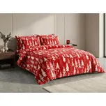 Mikroplyšové povlečení CHRISTMAS TREES červené Rozměr povlečení: 2 ks 70 x 90 cm | 200 x 220 cm 173859123