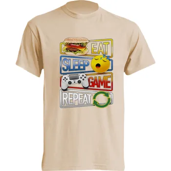 Pánská móda levne-bavlnene-tricko-potisk-cyklus-hrace Barva: Lime stone - krémová, velikost: M