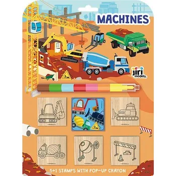 Dětské razítko Stroje - Razítka 5+1 s voskovkou