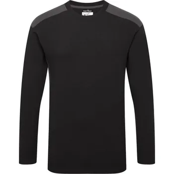 pracovní tričko PORTWEST Tričko L/S W1664 L/S, dvoubarevné, dlouhý rukáv POR-W1664BYRS S Černá/šedá