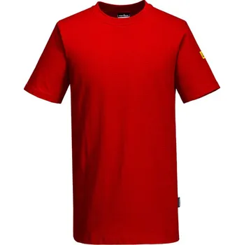 pracovní tričko PORTWEST Tričko ESD AS20, krátký rukáv, antistatické POR-AS20DRRM M Červená sytě