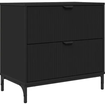 Noční stolek Noční stolek Černá 63,5 x 36 x 61 cm Kompozitní dřevo