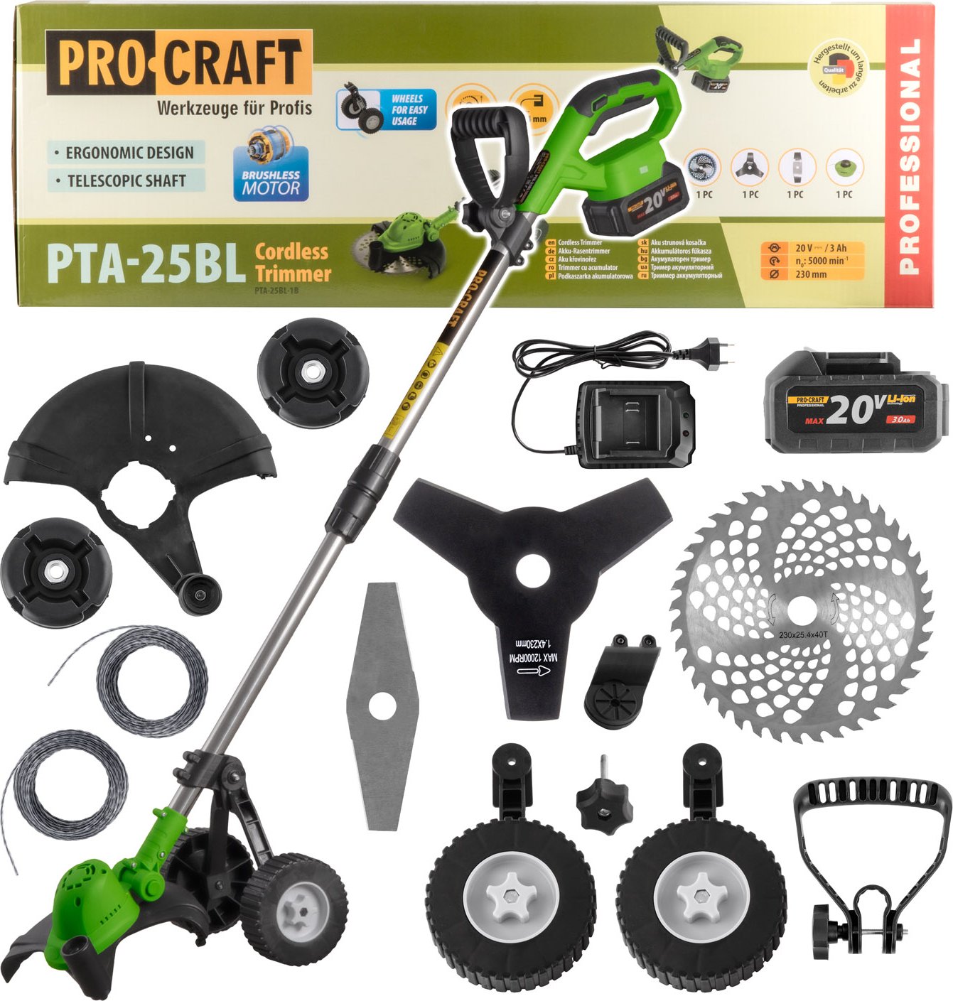 Aku vyžínač Procraft PTA-25BL-1B