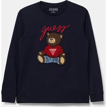 Chlapecké tričko Dětské bavlněné tričko s dlouhým rukávem Guess L5RI32.K8HM4.PPYA námořnická modř 59X, vel. 88-96