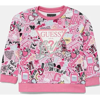 Chlapecká mikina Dětská bavlněná mikina Guess K5YQ02.KA6R4.9BYA růžová 30A, vel. 88-96