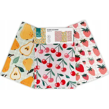 Utěrka Faro sada bavlněných kuchyňských utěrek kuke ovoce 3 kusy