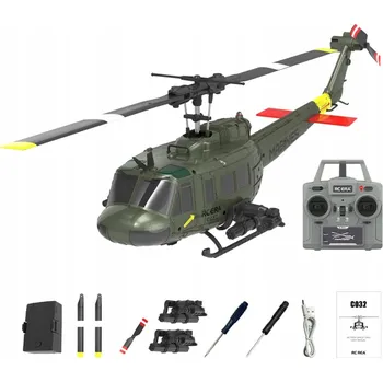 RC model vrtulníku RC Vrtulník UH-1 Huey C032 Dálkově Ovládaný Vrtulník se Stabilizací RTF