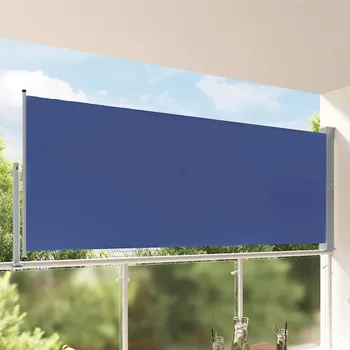Stínicí technika zahrada-XL Zatahovací boční markýza / zástěna 140 x 300 cm modrá 48347