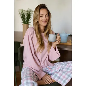 Dámské pyžamo Pyžamo Mefemi Stella PW75 S-2XL růžovo-šedá S