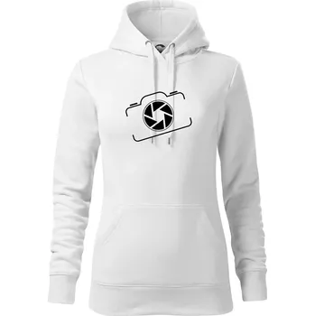 Dámská mikina Zrcadlovka obrys - Mikina dámská Cape s kapucí - 2XL ( Bílá )