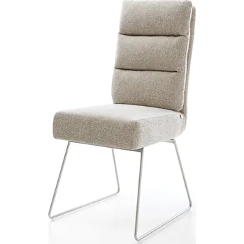 Jídelní židle DELIFE Jídelní židle Pela-Flex tkanina Měkký béžová tenká podnož nerezová ocel taštičkové pružiny