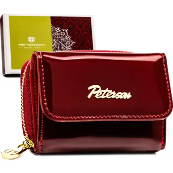 Peněženka Peterson peněženka z pravé kůže červená - dámská