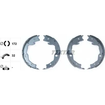 Brzdová čelist Sada brzdových čelistí, parkovací brzda TEXTAR 91068200