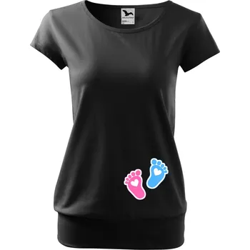 Těhotenské tričko - Nožičky Barva: Fialová, Velikost: XL