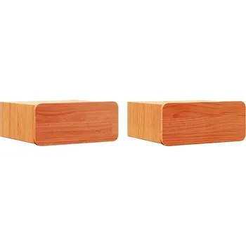 Noční stolek Noční stolek se zásuvkou 2 ks Voskově hnědá 39 x 34 x 16.5 cm