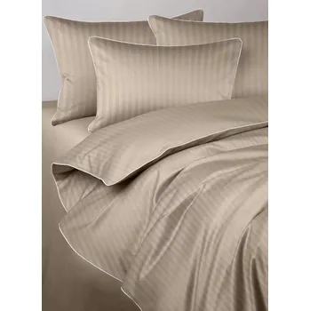 Povlečení Povlečení damašek macchiato béžové s bílým lemem 160x200 MARO HOME