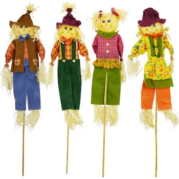 Zahradní dekorace Strašák na tyčce 127cm / CH1575 Mix