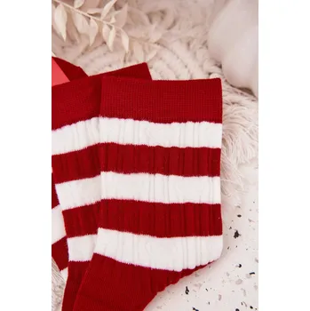 Pánské ponožky Dámské vánoční ponožky s červenobílými pruhy Velikost: 35-38