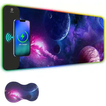 Podložka pod myš Huado RGB podložka pod myš s bezdrát nabíjením 15W Space