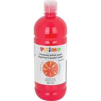 Zahradní dekorace Temperové barvy Primo School Paint pro děti, 1000ml lahvička s dávkovacím uzávěrem (rumělková),
