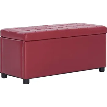 Zahradní lavice Nábytek XL Taburet s úložným prostorem 87,5 cm vínový umělá kůže 281374