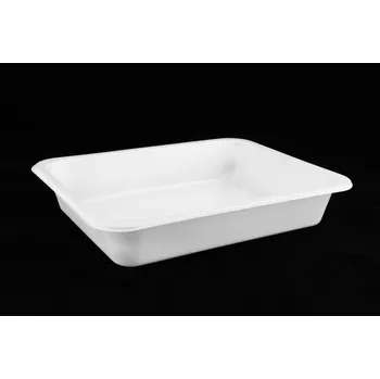 Jednorázové nádobí Cateringová tácek 227x178x30mm, balení 50 Ks, bílý, 1-komorový, OPAKOVANĚ POUŽITELNÉ