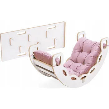 Dětská houpačka Houpačka Houpačka, Lezecká stěna, Skluzavka pro děti + Polštář Polštář Růžový Misioo 4v1