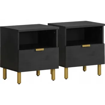 Noční stolek Noční stolek, černý, 40x33x46 cm, dřevěný materiál