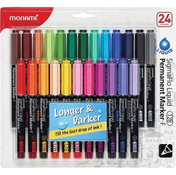 Vícebarevný Permanentní popisovač Monami 24 ks