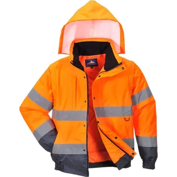 pracovní bunda PORTWEST Bunda HI-Vis 2v1 C468, odnímatelné rukávy, zateplená, reflexní POR-C468ORRXXL 2XL Oranžová