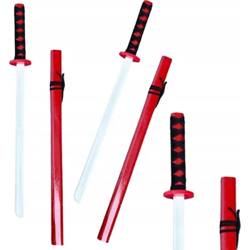 Dřevěná hračka Dřevěná Katana Meč na Hraní Trénink Rekvizita Červená 70cm
