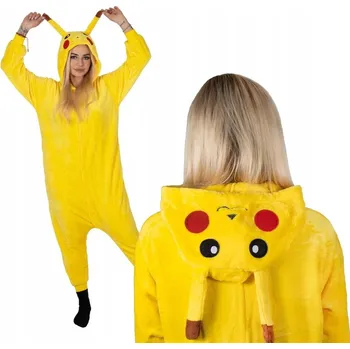Dámské pyžamo PYŽAMO KIGURUMI OVERAL TEPLÁKOVKA PIKACHU OVERAL JEDNODÍLNÝ KOSTÝM M