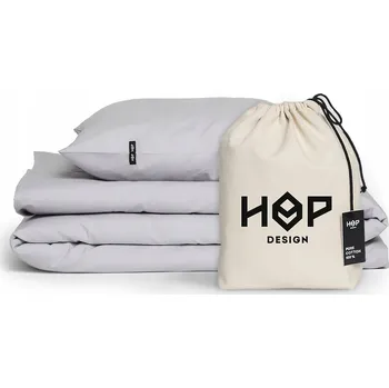 Povlečení 100% čisté silné bavlna Povlečení 140x200 + 1x70x80 světle šedé Hop Design