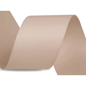 Stuha Atlasová hedvábná stuha oboulící šíře 40 mm matná, střední, 701 béžová světlá